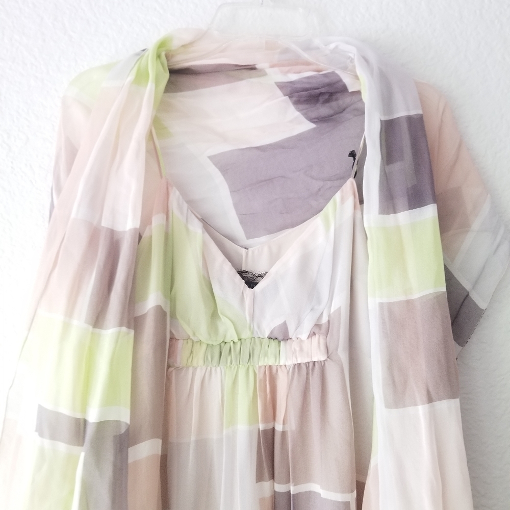 Patrizia Pepe Silk Strap Maxi Dress Blush Cream Pink Size S - Picture 4 of 13